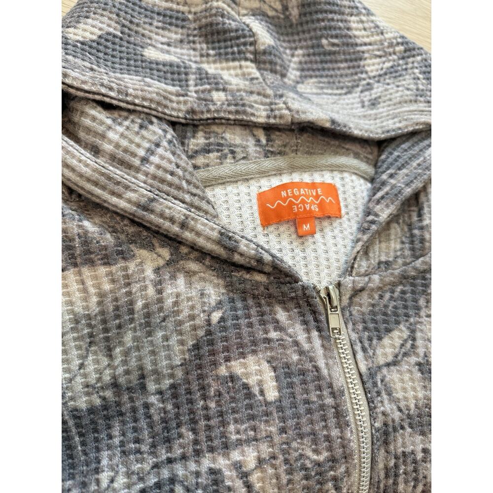 Negative Space Camo Waffle Knit Hoodie Men’s M Sweatshirt Full Zip